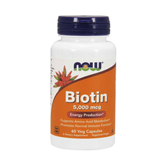 NOW Biotin 5000mcg, 60ct - Buy Vitamins