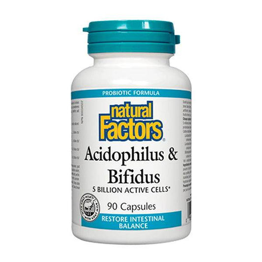 Natural Factors Acidophilus & Bifidus (Probiotic) 5 Billion Active Cells in Pakistan - Buy Vitamins