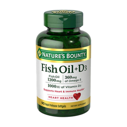 Natures Bounty Fish Oil + D3 90 Softgels in Pakistan - Buy Vitamins