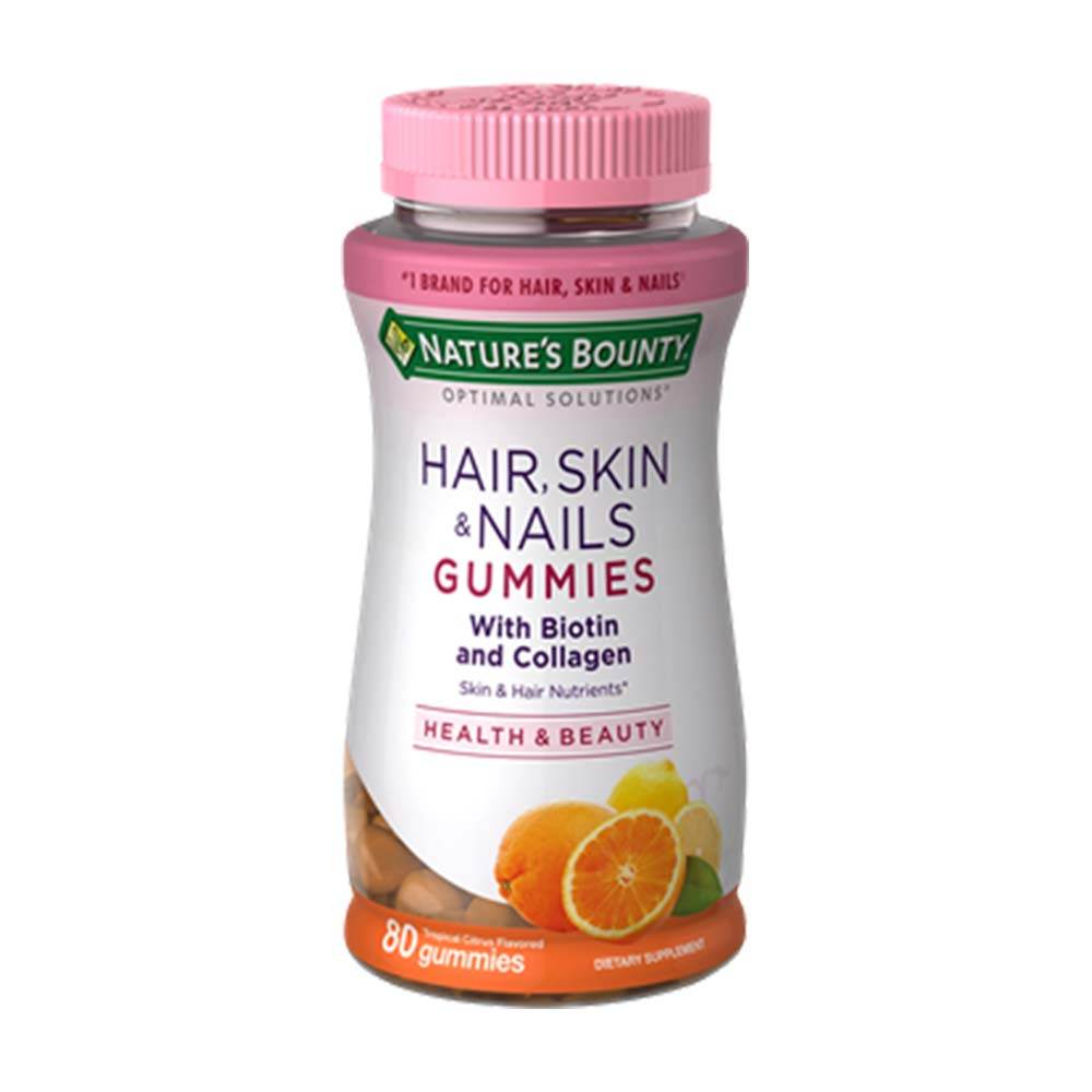 Natures Bounty Hair, Skin, & Nails with biotin & Collagen 80 Gummies in Pakistan - Buy Vitamins