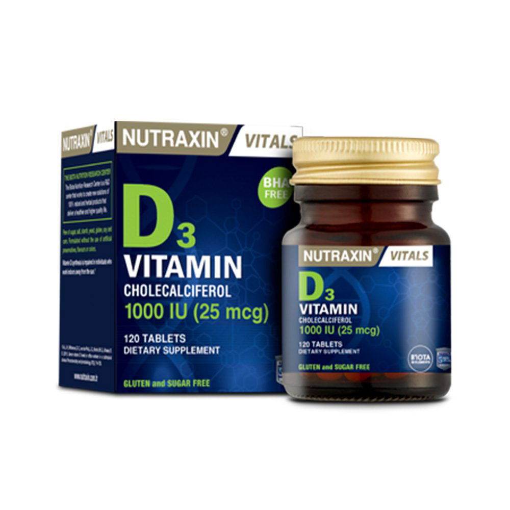 Nutraxin Vitamin D3 1000IU 120 Tablets in Pakistan - Buy Vitamins