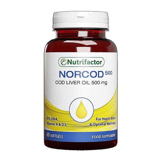 Nutrifactor Norcod Cod Liver Oil 500mg, 60 Ct in Pakistan - Buy Vitamins