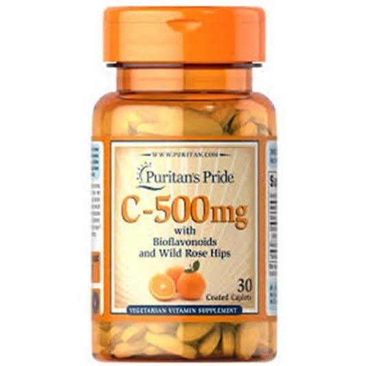 Puritans Pride Vitamin C-500mg with Bioflavonoids & Rose Hips, 30Ct in Pakistan - Buy Vitamins