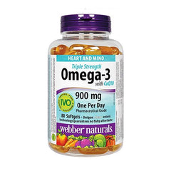 Webber Naturals Triple Strength Omega 3 with CoQ10 (One Daily), 80 Ct in Pakistan - Buy Vitamins